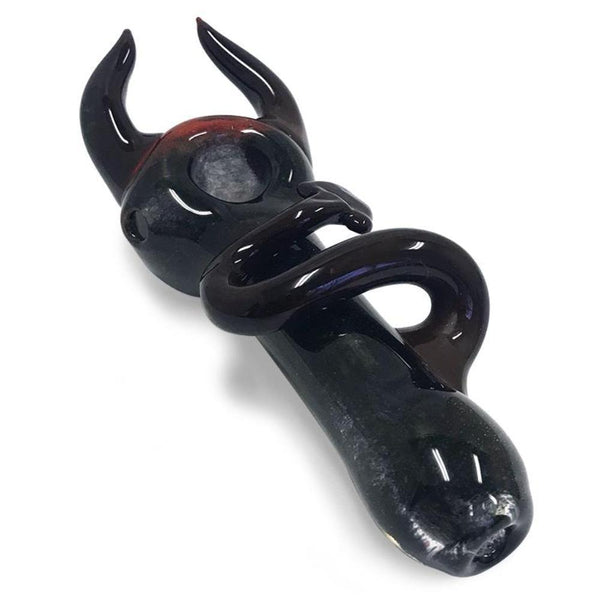 The Little Devil - Black and Red Glass Spoon