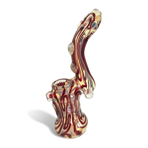 Maroon Accented Translucent Bubbler