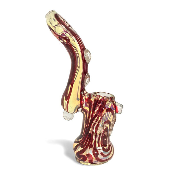 Maroon Accented Translucent Bubbler