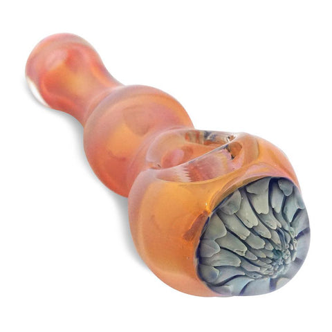 Orange Spoon with Blue Flower