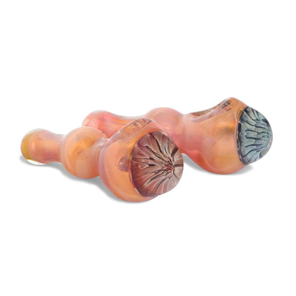 Orange Spoon with Blue Flower