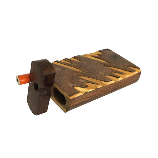 4" Carved Wood Swivel Cap Dugout - Yellow