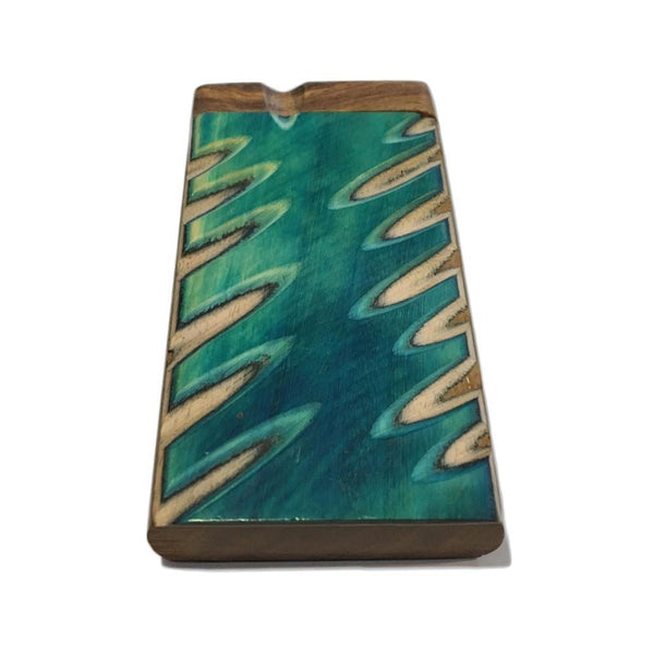 4" Carved Wood Swivel Cap Dugout - Turquoise