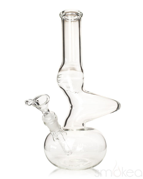 Glowfly Glass 13" Clear Double Zig Zag Bong