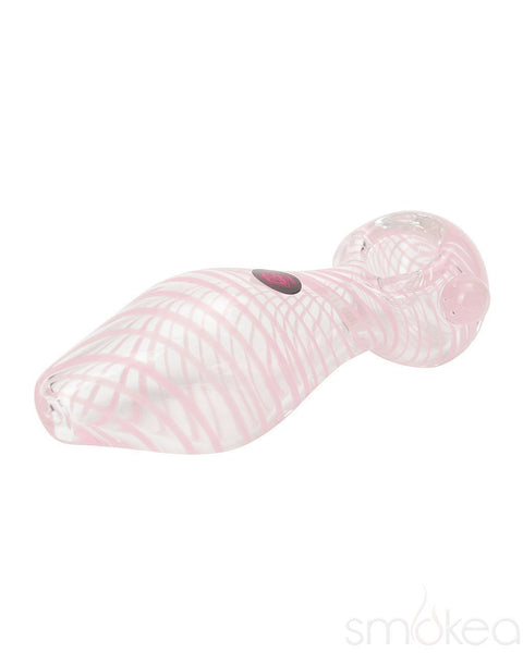 Dynomite Glass Inside-Out Candy Swirled Pink Spoon