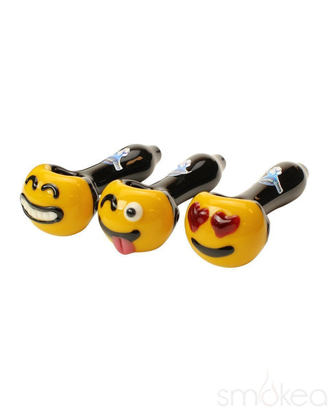 Chameleon Glass Emoji Character Spoon Pipe