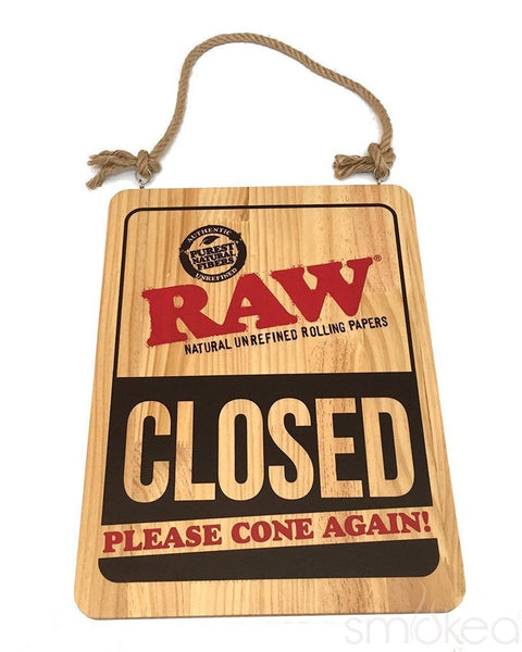 Raw Wood Open/Closed Sign