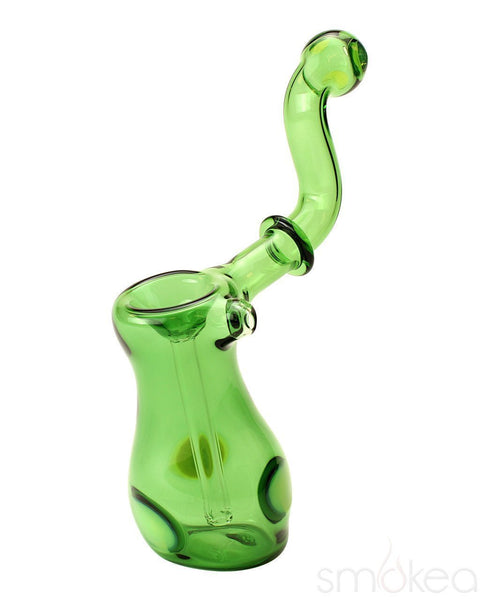Troy Hales Green Sherlock Bubbler w/ Colored Accents