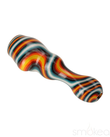 Blazing Blue Glass Line Honeycomb Screen Chillum