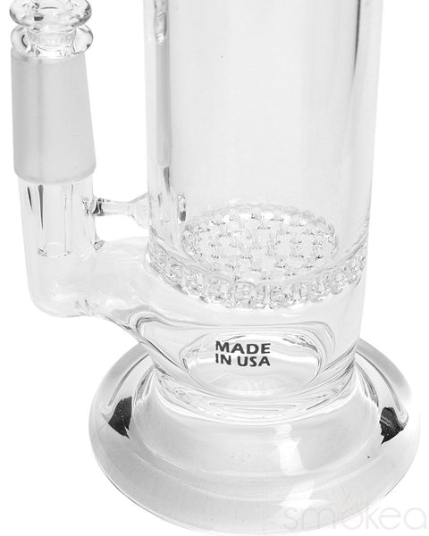 Glowfly Glass Mini Honeycomb Dabber Straight Rig w/ Bent Mouthpiece