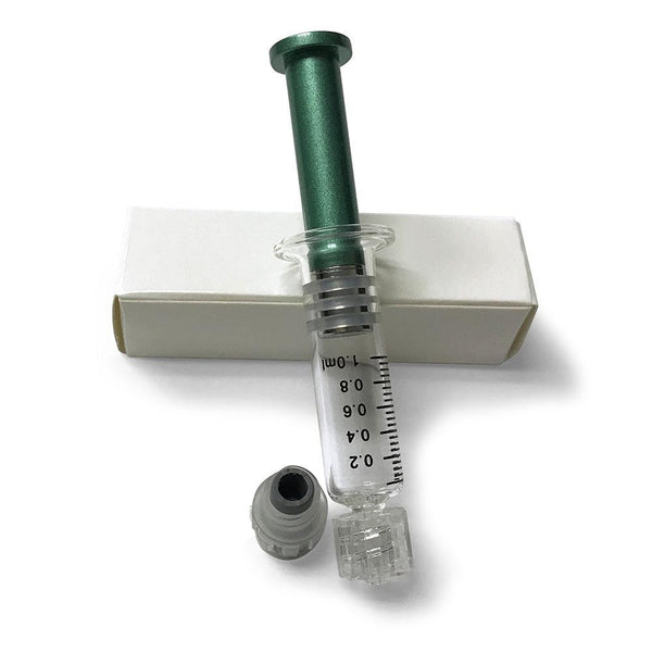 1ml Glass Syringe with Stainless Steel Plunger (Green)