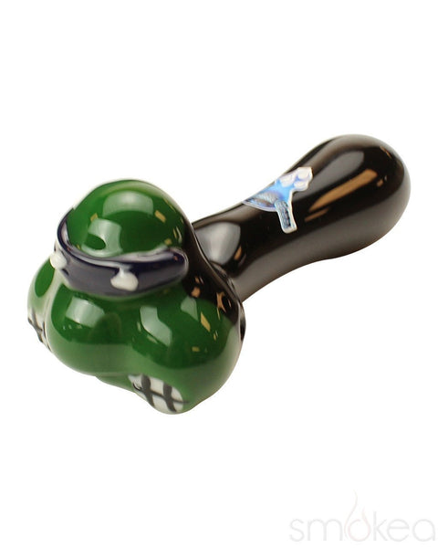 Chameleon Glass "Masked Turtles" Spoon Pipe