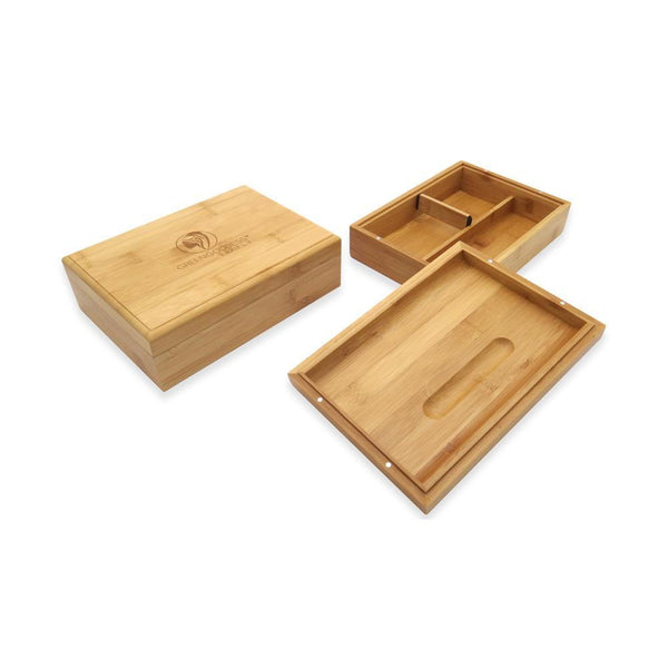 Bamboo Storage Box w/ Rolling Tray Lid