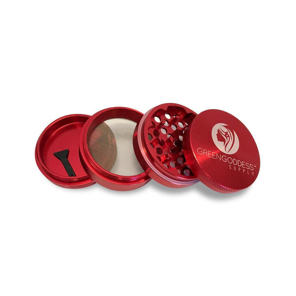 2.5" 4-Piece Aluminum Grinder - Red